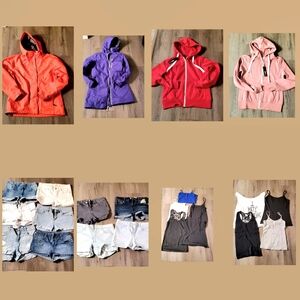 Helly Hansen jackets+ tank tops S+ denim shorts 23 bundle jackets M shorts 0-3